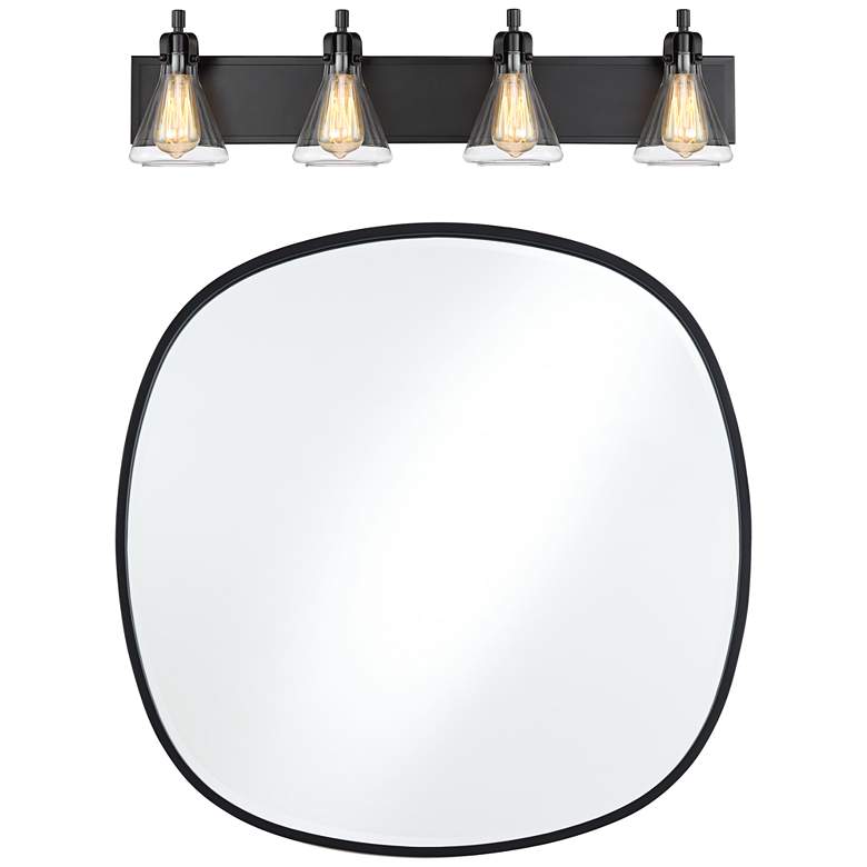 Image 1 Possini Euro Cindy Bath Light with Uttermost Webster Wall Mirror