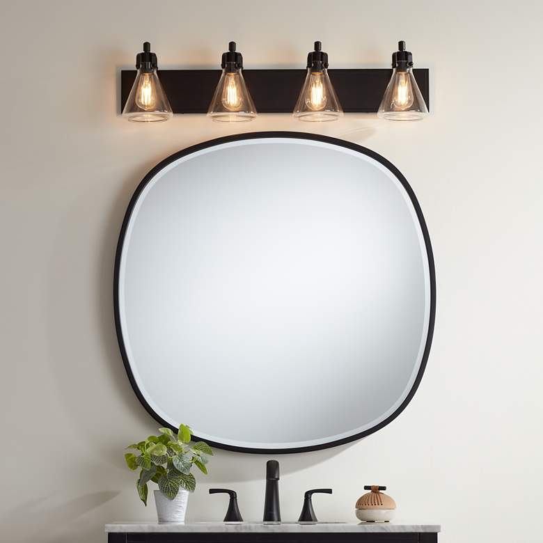Image 2 Possini Euro Cindy Bath Light with Uttermost Webster Wall Mirror