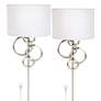 2_Possini Euro Circles 18" Nickel Plug-In Sconces with Smart Sockets