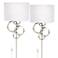 Possini Euro Circles 18" Nickel Plug-In Sconces with Smart Sockets