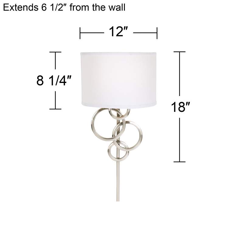 Image 7 Possini Euro Circles 18" Nickel Plug-In Sconces with Smart Sockets more views