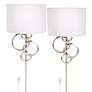 3_Possini Euro Circles Brushed Nickel Plug-In Wall Sconces Set of 2
