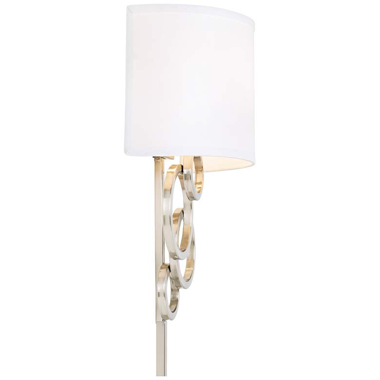 Image 6 Possini Euro Circles Brushed Nickel Plug-In Wall Sconces Set of 2 more views