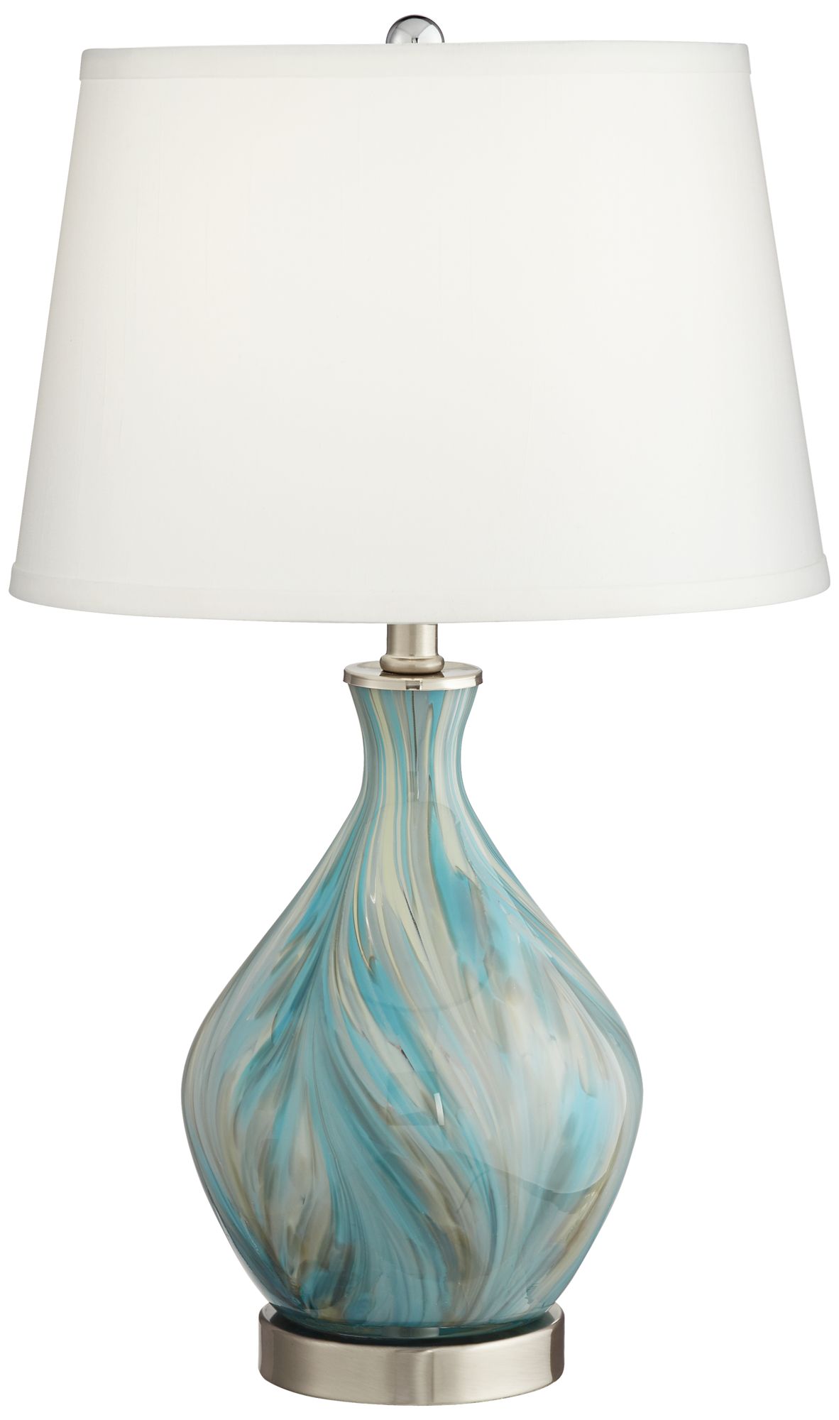 Image 2 Possini Euro Cirrus 22" High Blue Gray Art Glass Table Lamp