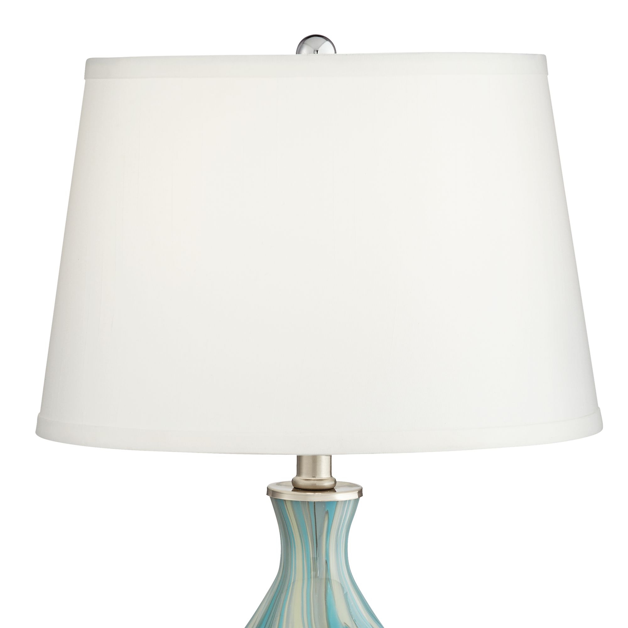Image 4 Possini Euro Cirrus 22" High Blue Gray Art Glass Table Lamp more views