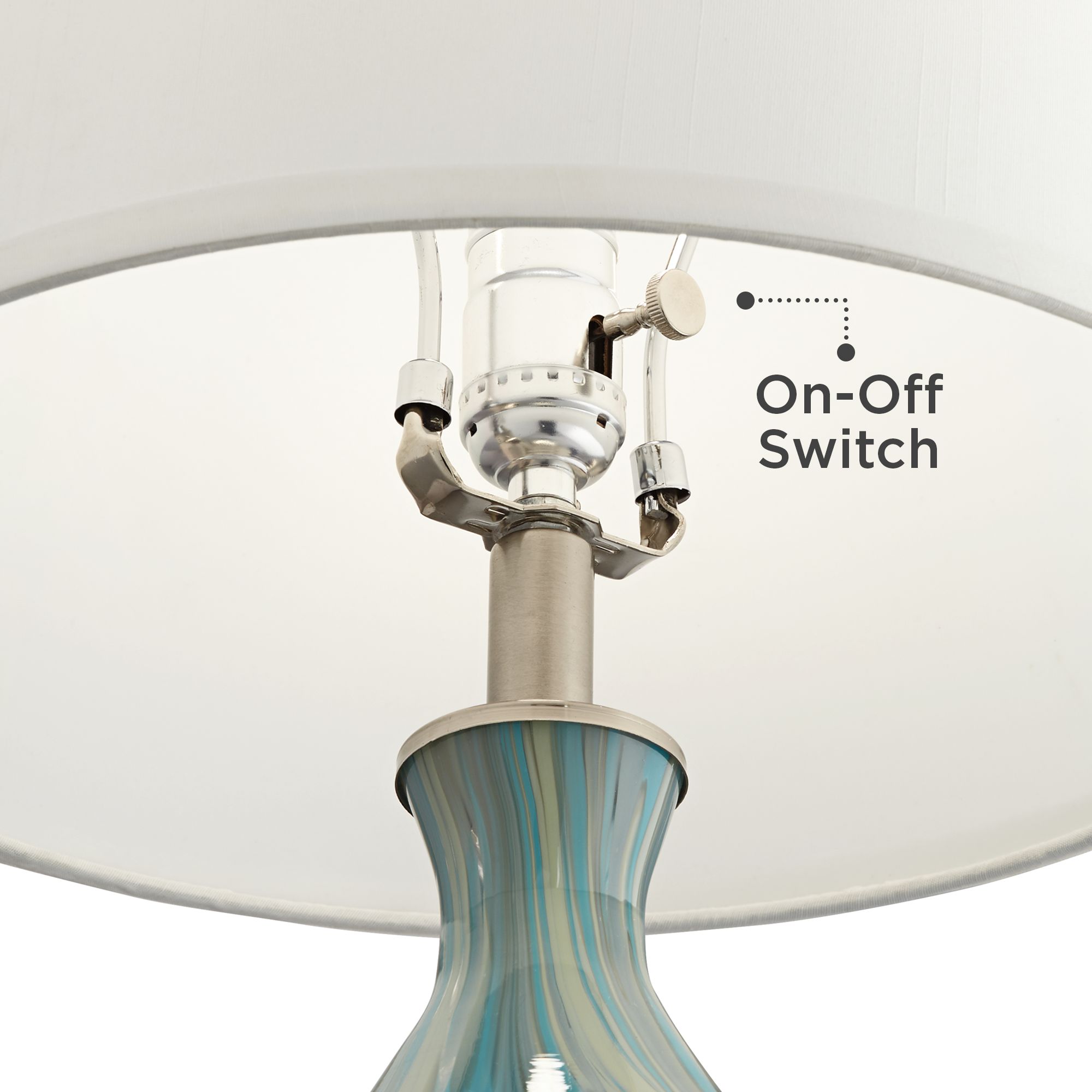 Image 5 Possini Euro Cirrus 22" High Blue Gray Art Glass Table Lamp more views