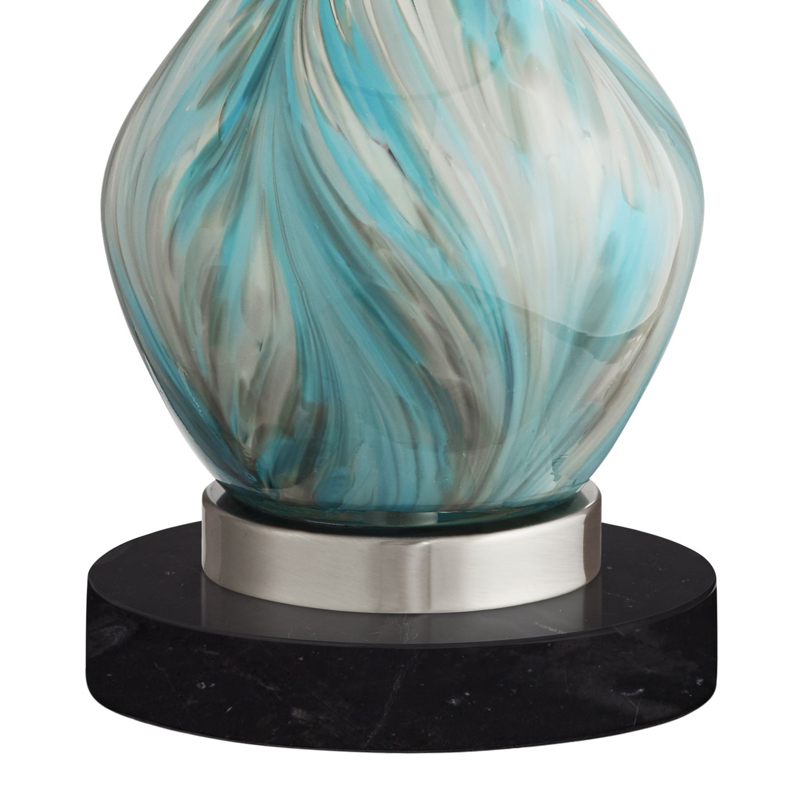 Image 5 Possini Euro Cirrus 22" High Vase Table Lamp with Black Marble Riser more views