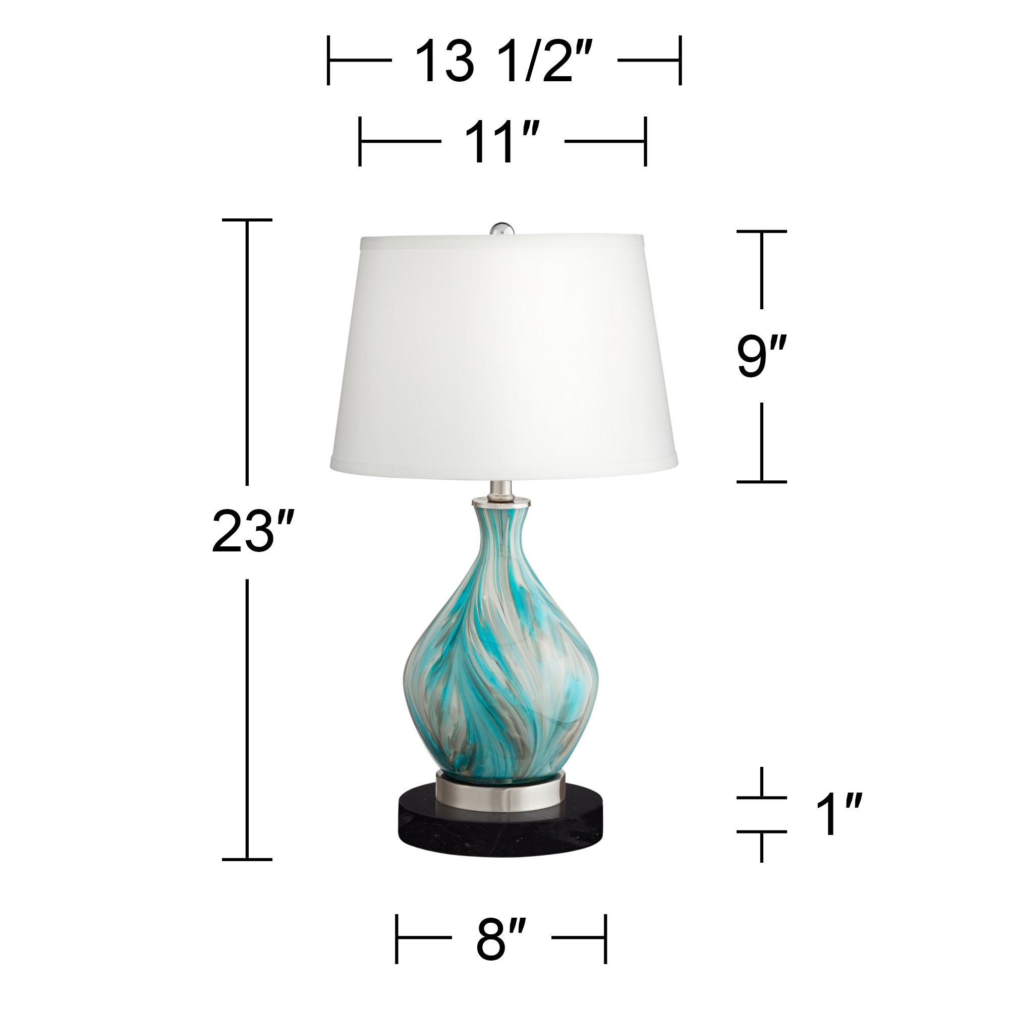 Image 7 Possini Euro Cirrus 22" High Vase Table Lamp with Black Marble Riser more views