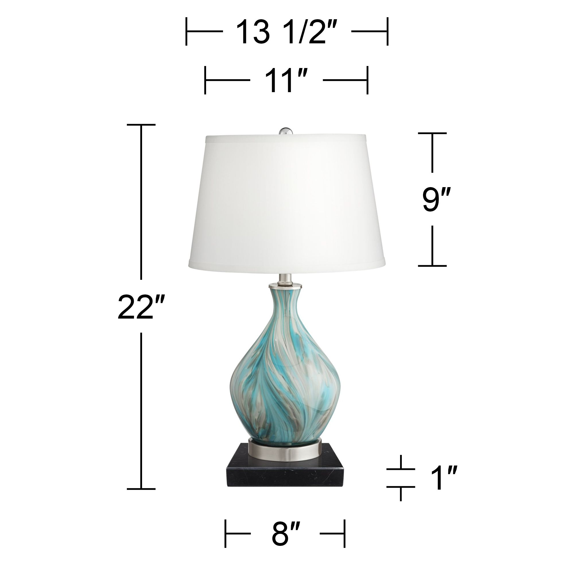 Image 7 Possini Euro Cirrus 22" Vase Table Lamp with Square Black Marble Riser more views