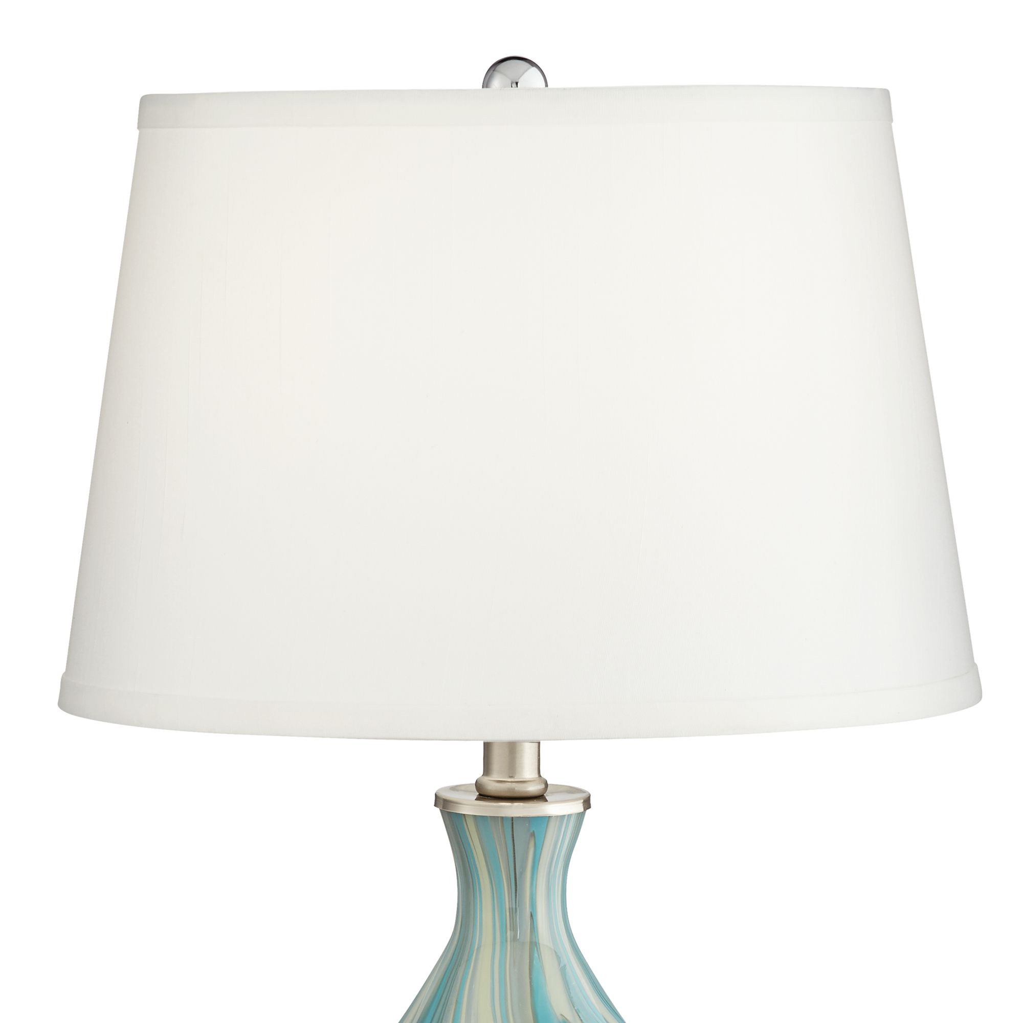 Image 3 Possini Euro Cirrus 22" Vase Table Lamp with Square White Marble Riser more views