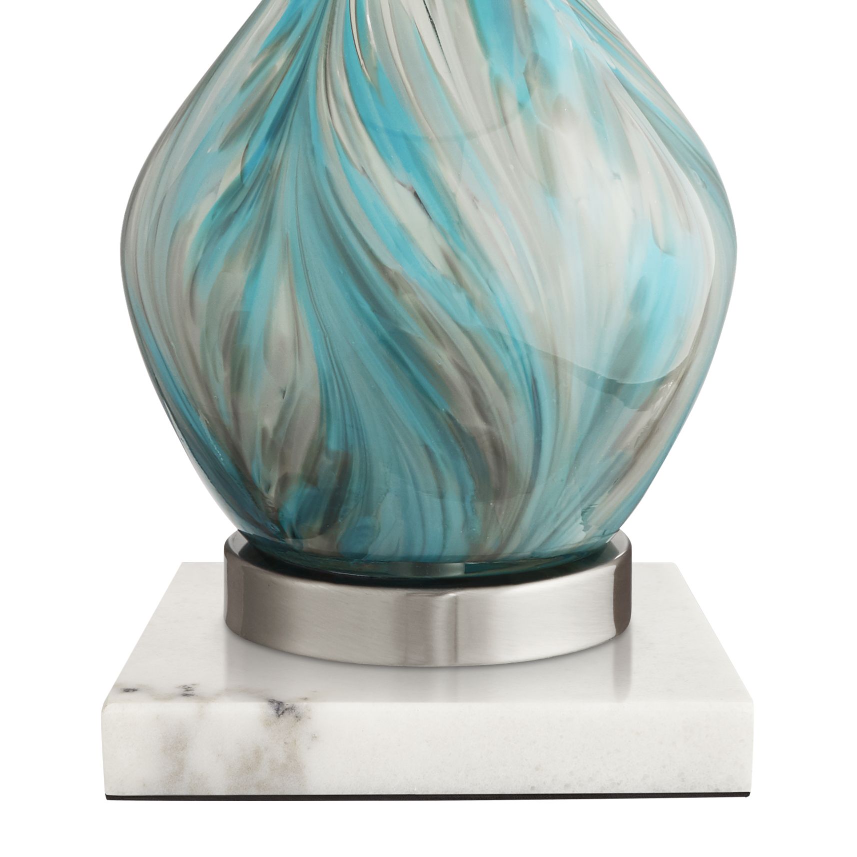 Image 5 Possini Euro Cirrus 22" Vase Table Lamp with Square White Marble Riser more views