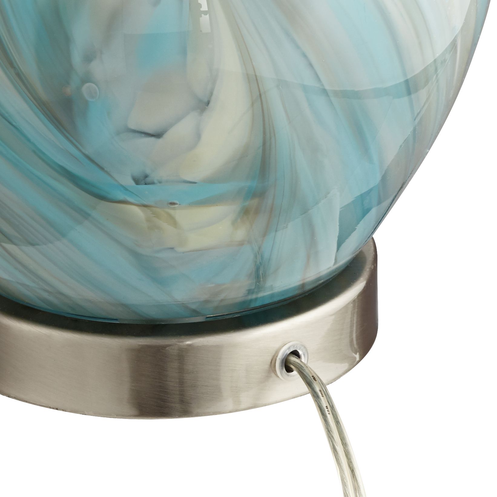 Image 7 Possini Euro Cirrus Blue and Gray Art Glass Vase Table Lamps Set of 2 more views