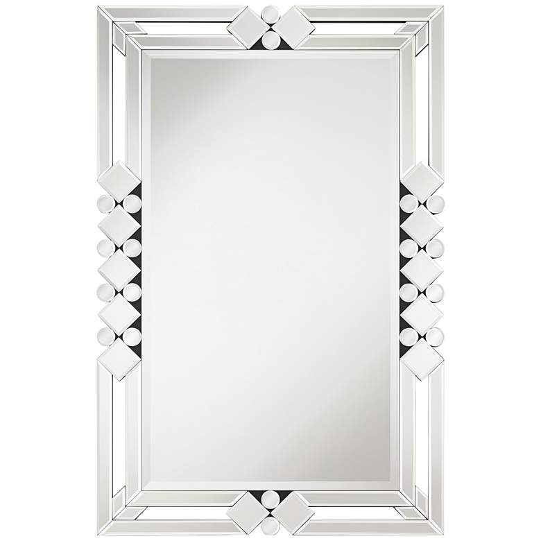 Image 2 Possini Euro Clafia Clear Diamond 26 inch x 40 inch Wall Mirror