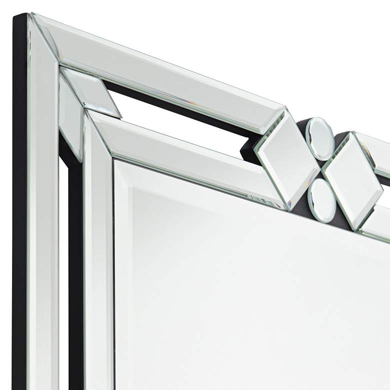 Image 3 Possini Euro Clafia Clear Diamond 26 inch x 40 inch Wall Mirror more views
