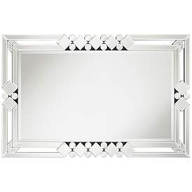 Image4 of Possini Euro Clafia Clear Diamond 26" x 40" Wall Mirror more views