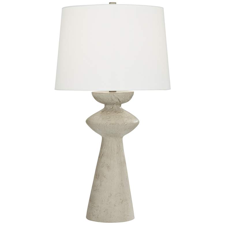Image 3 Possini Euro Claire 30 inch White and Grey Sculptural Modern Table Lamp