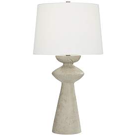 Image3 of Possini Euro Claire 30" White and Grey Sculptural Modern Table Lamp