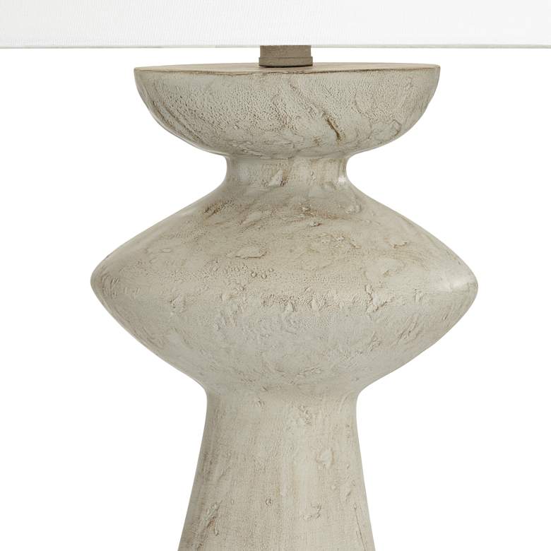 Image 7 Possini Euro Claire 30" White and Grey Sculptural Modern Table Lamp more views