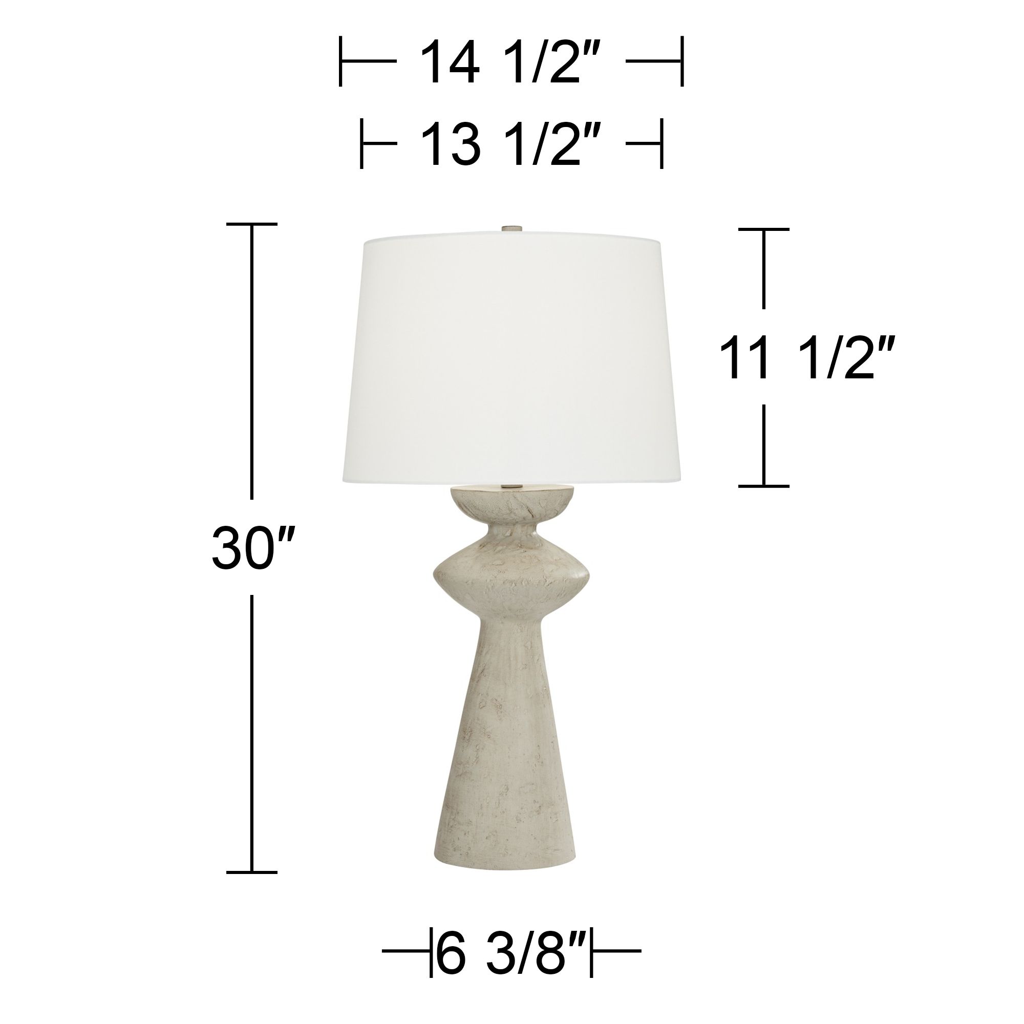 Possini Euro Claire 30" White and Grey Sculptural Modern Table Lamp in scene