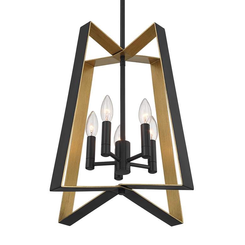 Image 4 Possini Euro Clara 16" Wide Black and Gold 5-Light Pendant more views