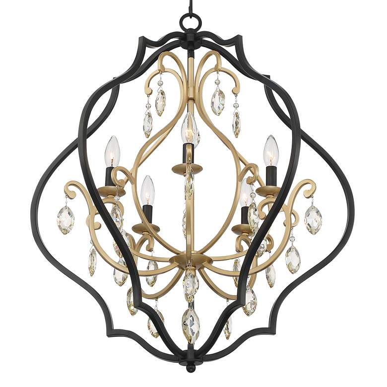 Image 6 Possini Euro Clara 26 1/2" Wide Black and Soft Gold 5-Light Chandelier more views