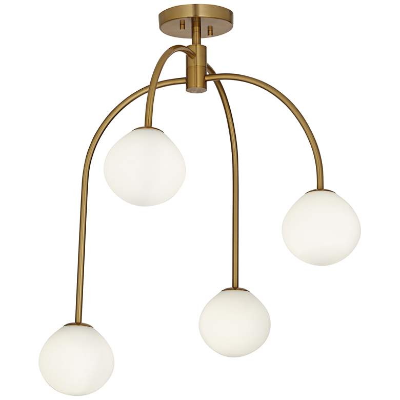 Image 3 Possini Euro Clara 26" Wide Warm Brass 4-Light Ceiling Light