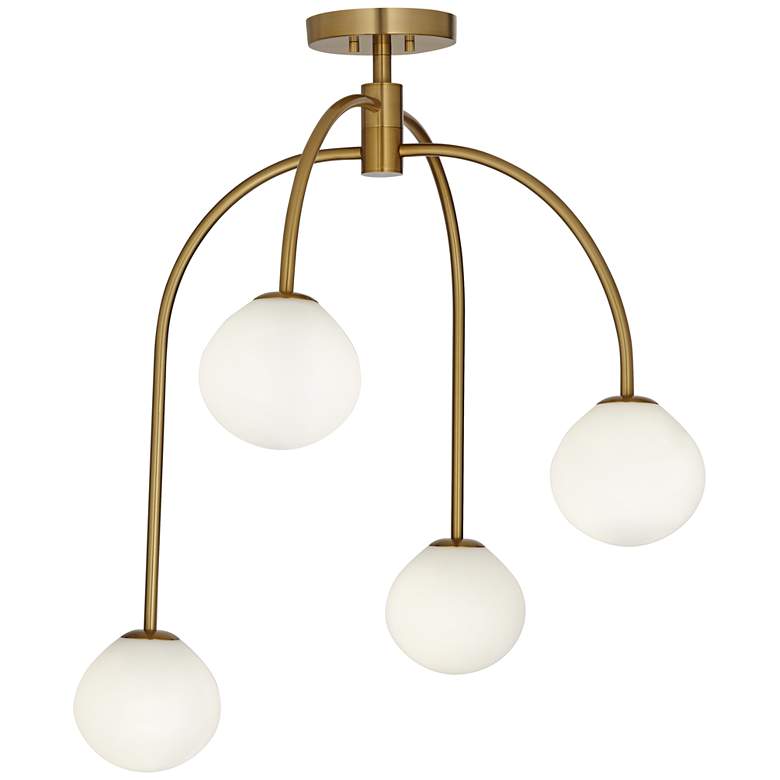 Image 7 Possini Euro Clara 26" Wide Warm Brass 4-Light Ceiling Light more views