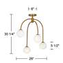 Possini Euro Clara 26" Wide Warm Brass 4-Light Ceiling Light in scene