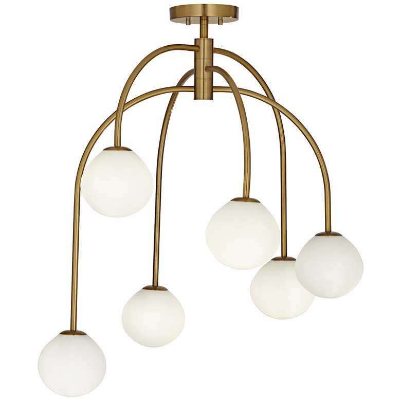Image 5 Possini Euro Clara 27" Wide Warm Brass 6-Light Ceiling Light more views
