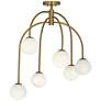 5_Possini Euro Clara 27" Wide Warm Brass 6-Light Ceiling Light more views
