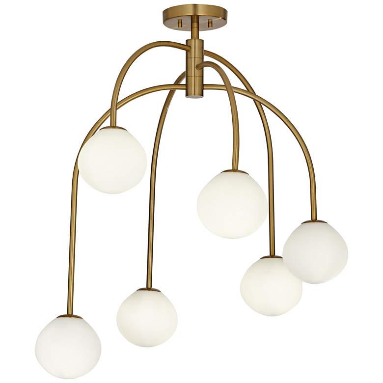Image 6 Possini Euro Clara 27" Wide Warm Brass 6-Light Ceiling Light more views