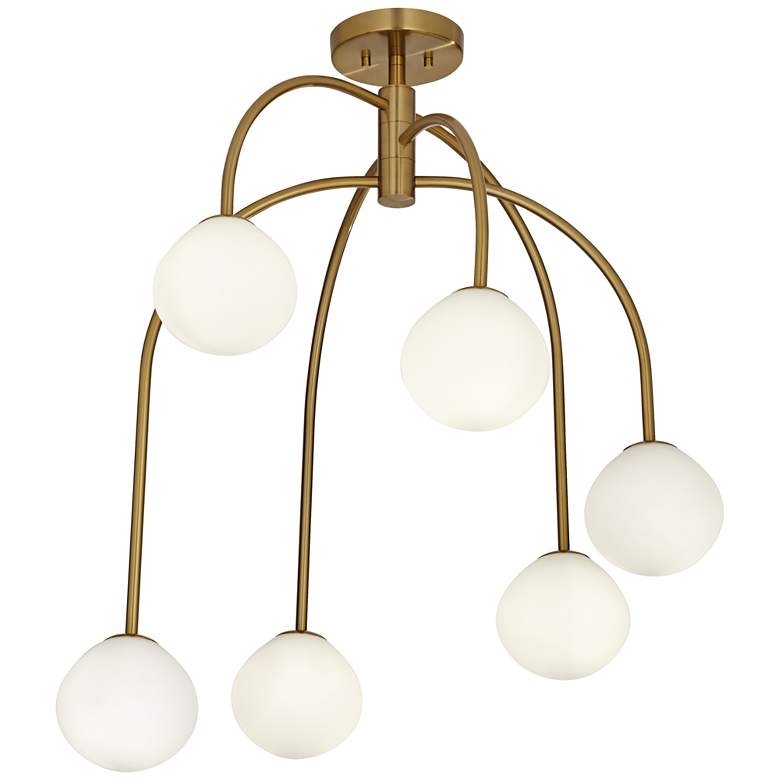 Image 7 Possini Euro Clara 27" Wide Warm Brass 6-Light Ceiling Light more views