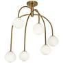 7_Possini Euro Clara 27" Wide Warm Brass 6-Light Ceiling Light more views