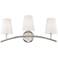 Possini Euro Clarabelle 24" Wide 3-Light Brushed Nickel Bath Light