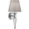 Possini Euro Clarice 17 1/4" Gray Fabric Shade and Chrome Wall Sconce