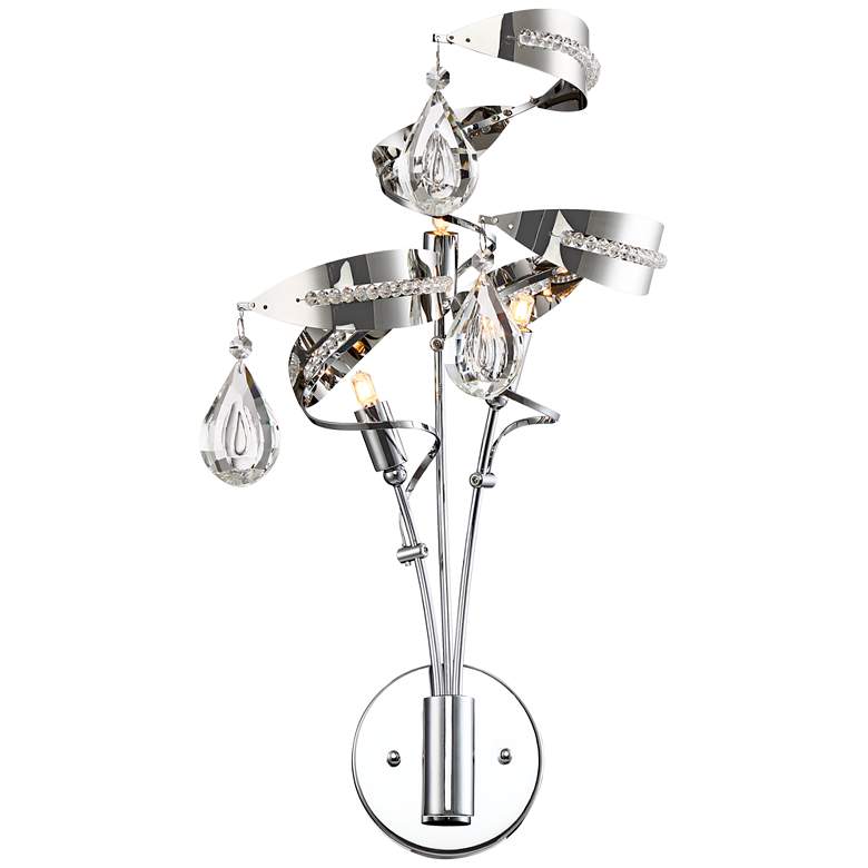 Image 1 Possini Euro Clarity 18 inch High Twirling Chrome Wall Sconce