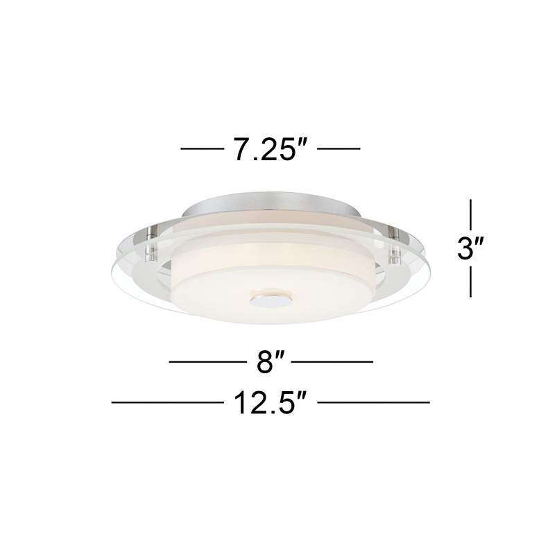 Image 7 Possini Euro Clarival 12 1/2 inch Wide Chrome LED Ceiling Light more views