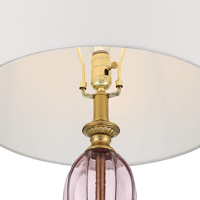 Image 5 Possini Euro Clarrissa 31 1/2" High Fluted Vase Pink Glass Table Lamp more views