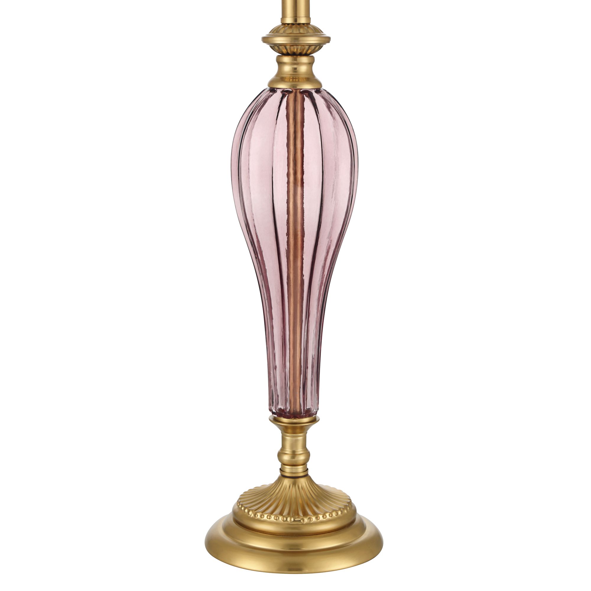 Watch A Video About the Possini Euro Clarrissa Fluted Vase Pink Glass Table Lamp