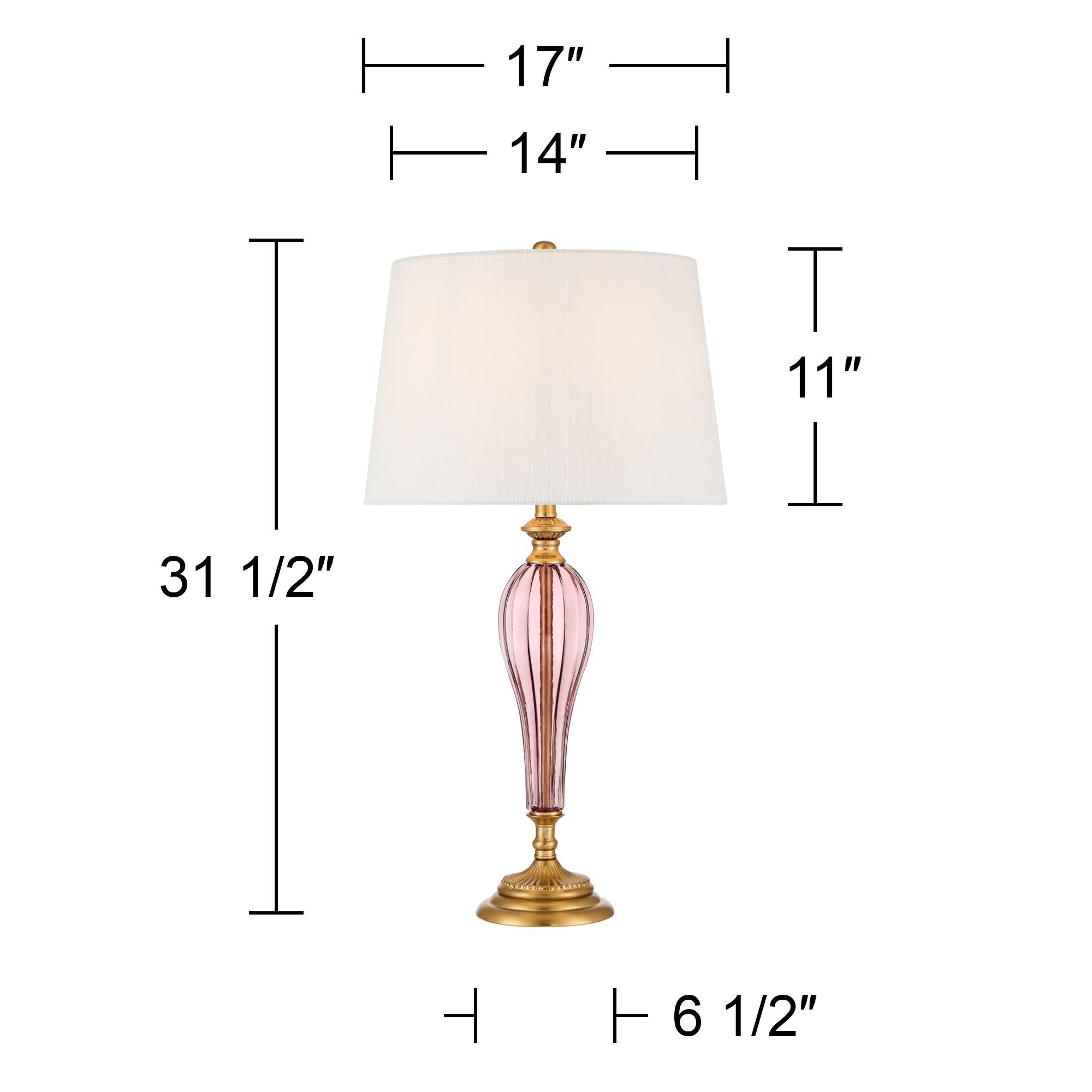 Watch A Video About the Possini Euro Clarrissa Fluted Vase Pink Glass Table Lamp