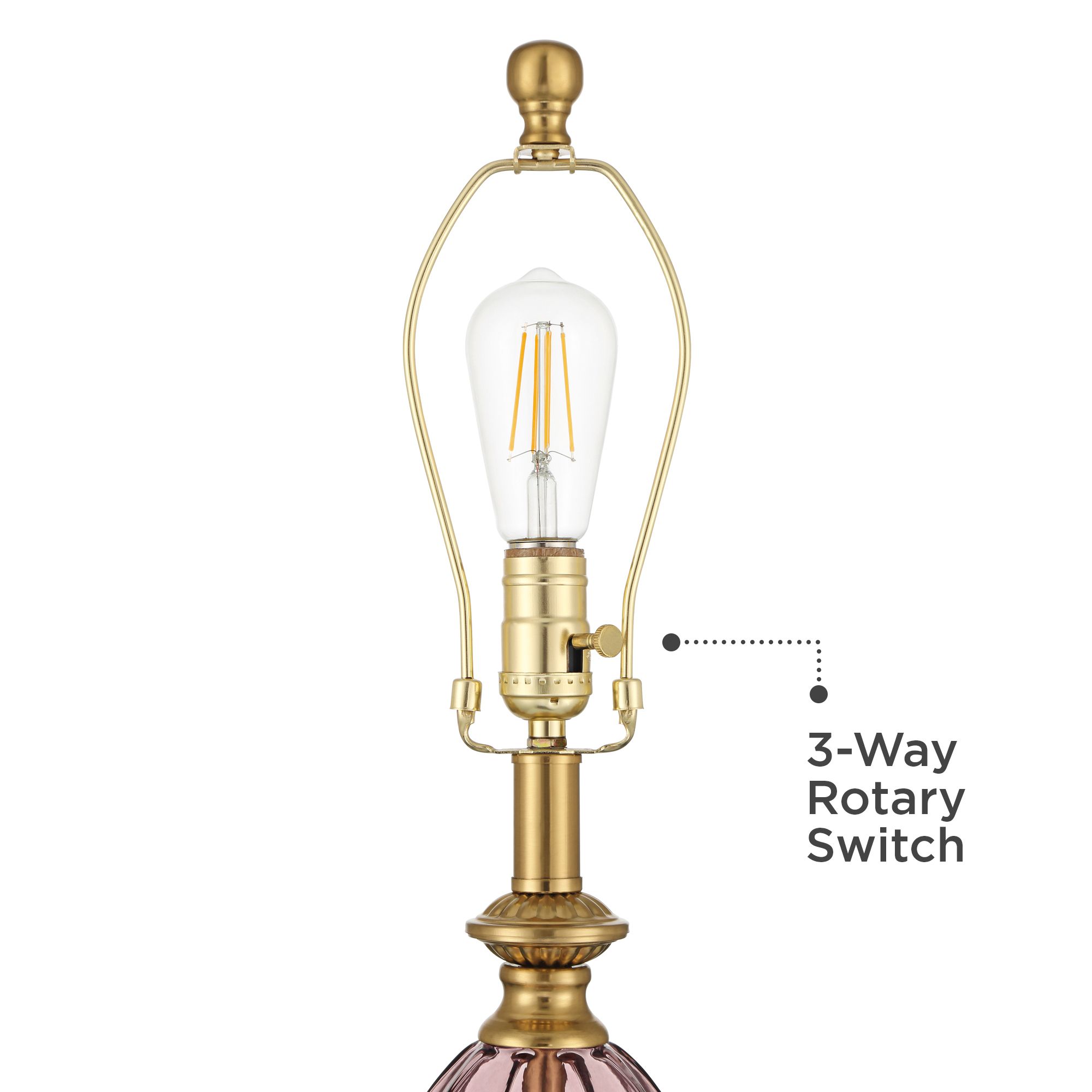 Image 6 Possini Euro Clarrissa 31 1/2" High Vintage Vase Pink Glass Table Lamp more views