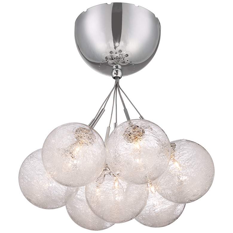 Image 1 Possini Euro Claud Glass 11" Wide Chrome Ceiling Light