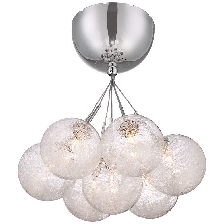 Image 1 Possini Euro Claud Glass 11 inch Wide Chrome Ceiling Light