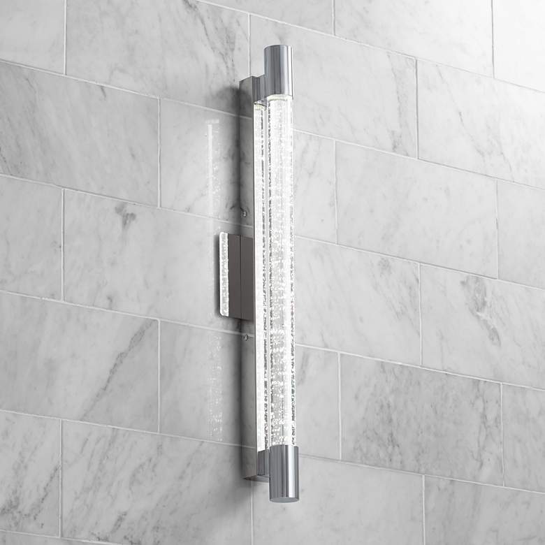Image 1 Possini Euro Claude 24 1/2"W Crystal Linear LED Wall Sconce