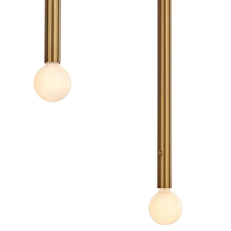Image 3 Possini Euro Claudelle 8 3/4" Wide Warm Brass 2-Light Mini Pendant more views