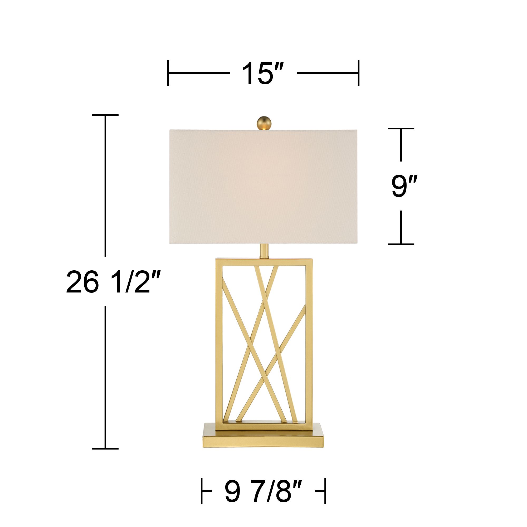 Possini Euro Claudia Gold Open Metal Base Table Lamps Set of 2
