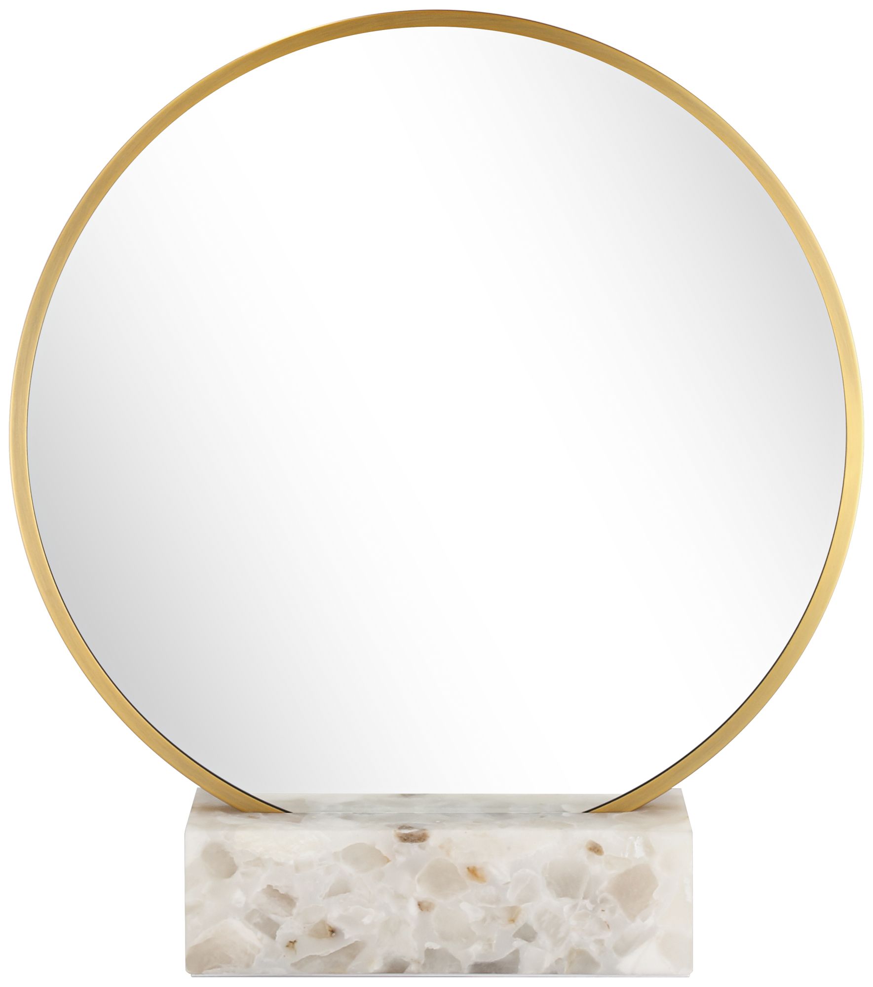 Image 3 Possini Euro Clavel 19 3/4"H Gold Tabletop Mirror with Marble Pedestal