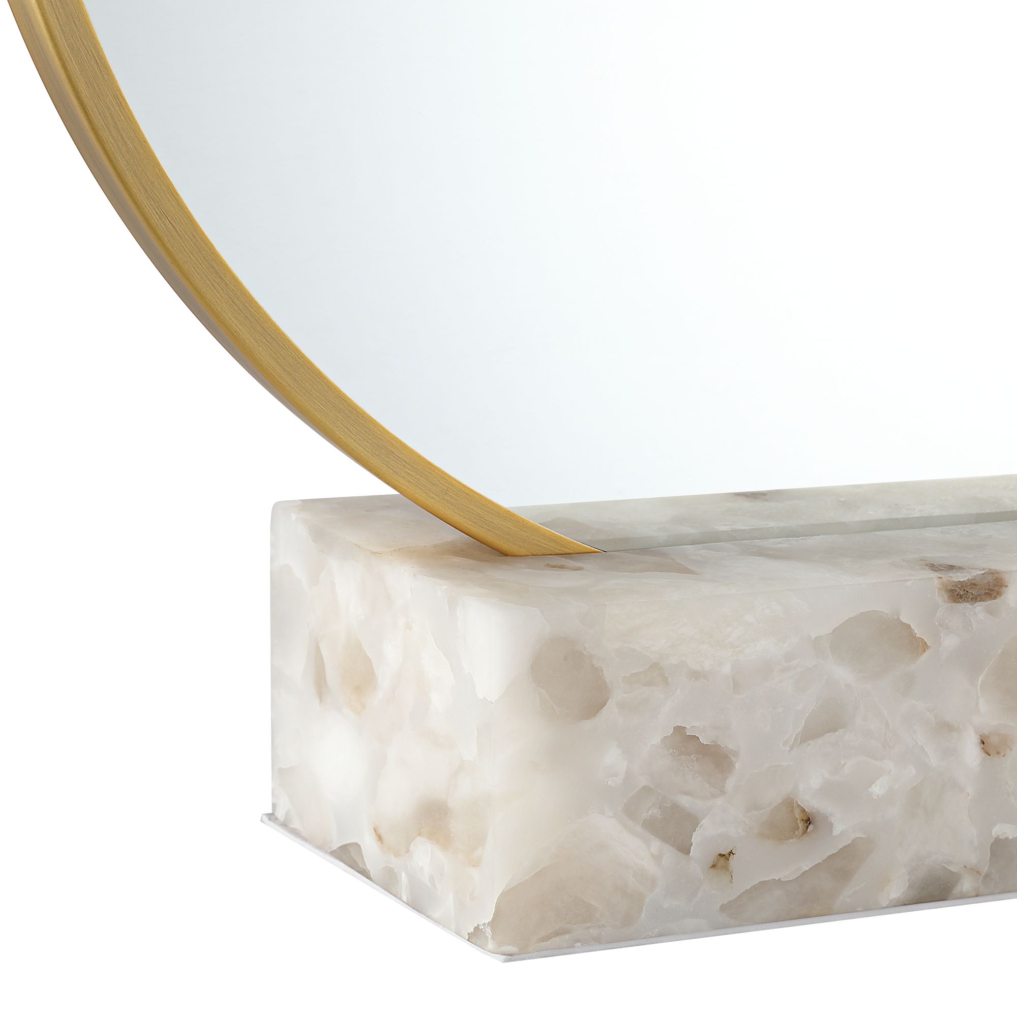 Image 5 Possini Euro Clavel 19 3/4"H Gold Tabletop Mirror with Marble Pedestal more views