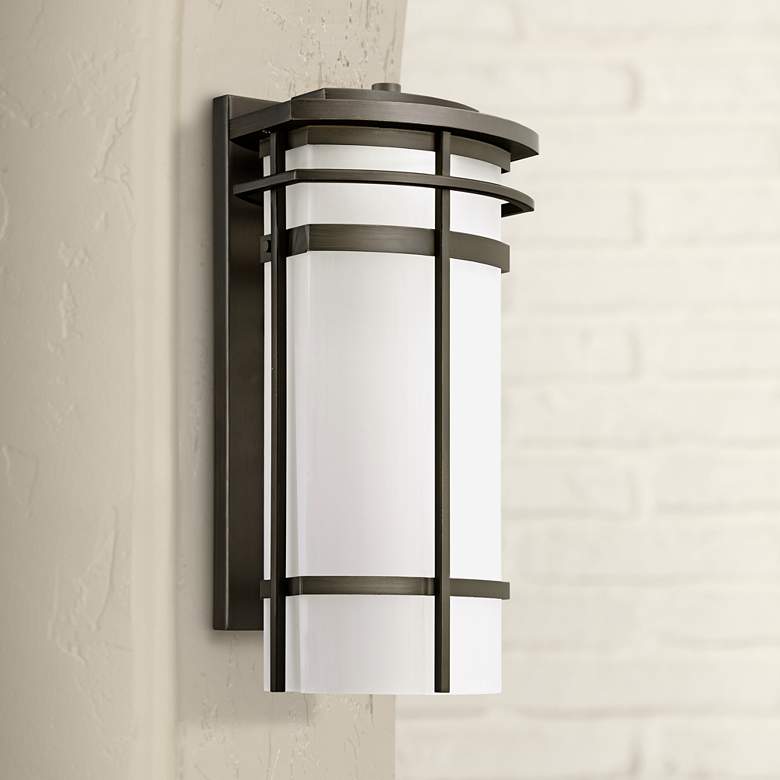 Image 1 Possini Euro Clemson 16 1/4"H Bronze LED Outdoor Wall Light