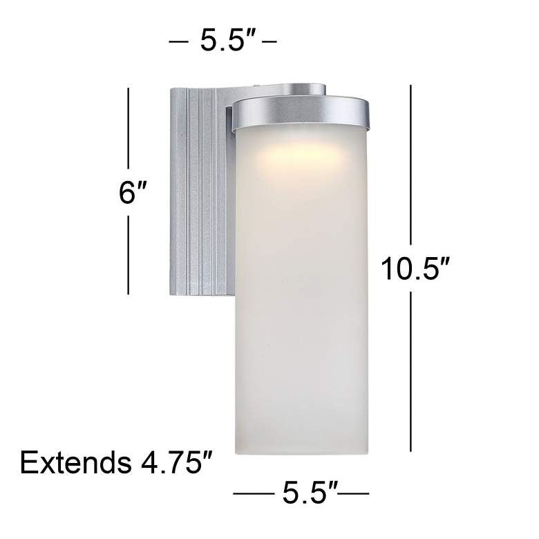 Image 5 Possini Euro Cleo 10 1/2 inch High Silver LED Outdoor Wall Lights Set of 2 more views